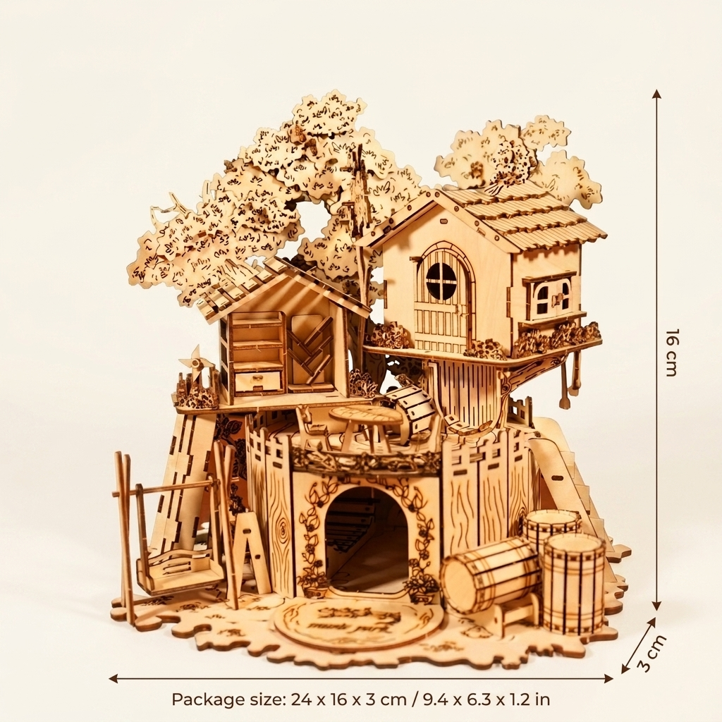 Enchanted Tree House size guide - package 24 x 16 x 3 cm (9.4 x 6.3 x 1.2 in)