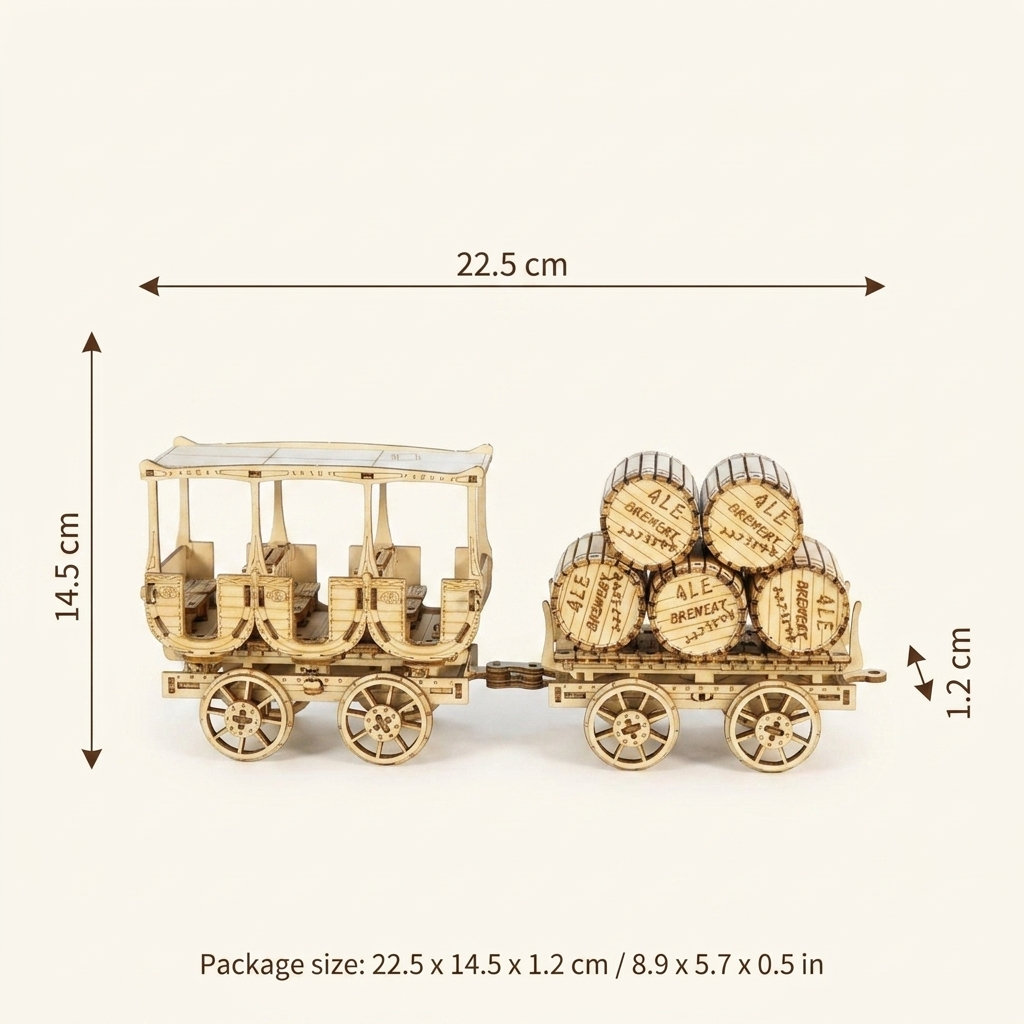 Vintage wine truck size guide - package 22.5 x 14.5 x 1.2 cm (8.9 x 5.7 x 0.5 in)
